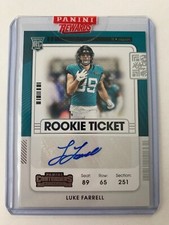 2021 Panini Contenders Football Luke Farrell Rookie Ticket Auto #213 Jaguars