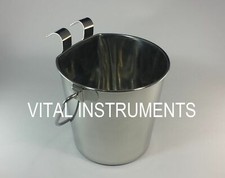 Stainless Steel Bucket Pail FLAT SIDED Dog Pup Kennel Farm Water Milk Heavy Duty