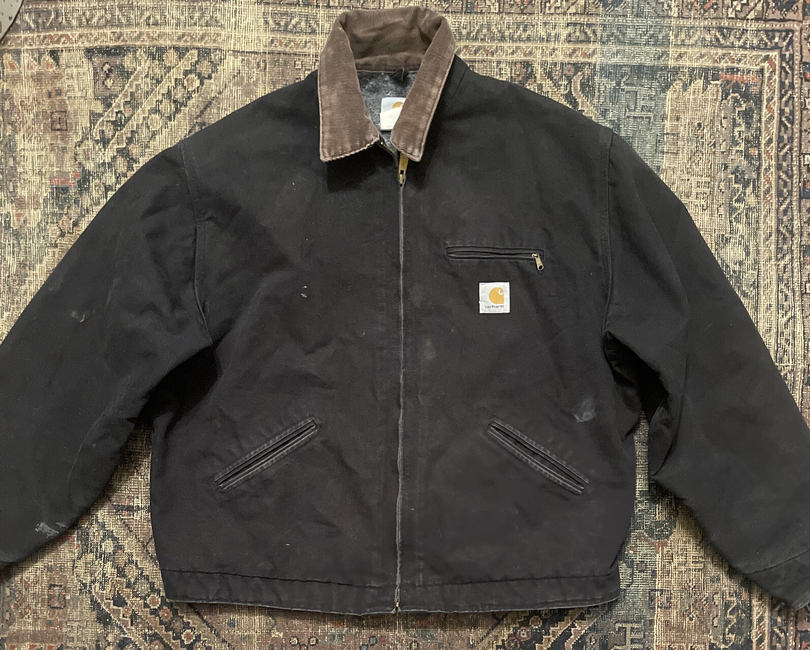 VINTAGE CARHARTT DETROIT JACKET BLACK USA VINTAGE CARHARTT DETROIT JACKET BLACK USA
