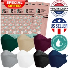 KF94 4 Layer Disposable Color Face Mask New Colors Beige Gray Wine Green Navy 