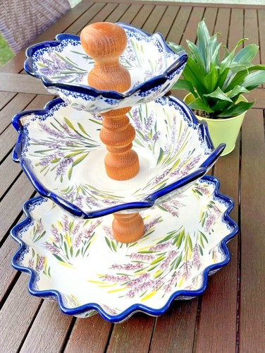 Bunzlauer Ceramic Whatnot 3-Stöckig 30 CM From Poland Handpainted Unicum - Bild 8 von 9