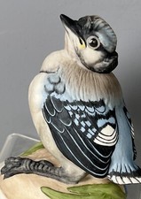 Boehm Fledging Baby Blue Jay # 436 Figurine Porcelain Made In USA Vintage Mint-