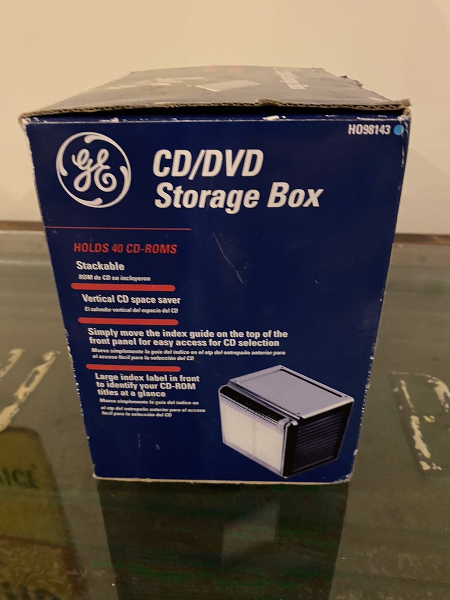 GE 40 Disc CD and DVD Storage Box Container Organizer - New Open