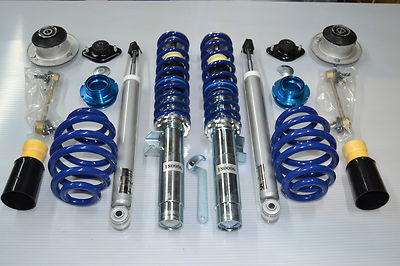 BMW E46 Gewindefahrwerk Blueline 4 Domlager Koppelstangen Puffer Set