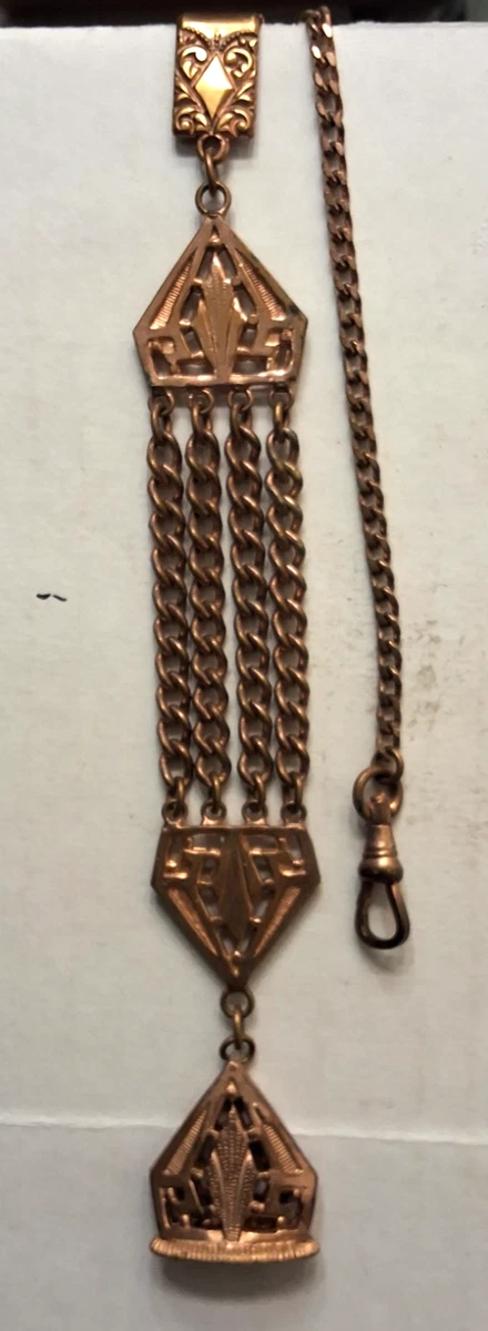 Antique Ideal USA Pocket Watch Gold Filled Chain Fob Running 40.84g Antique Gold Filled Pocket Watch Fob Chain, Victorian… - Gem main image 2