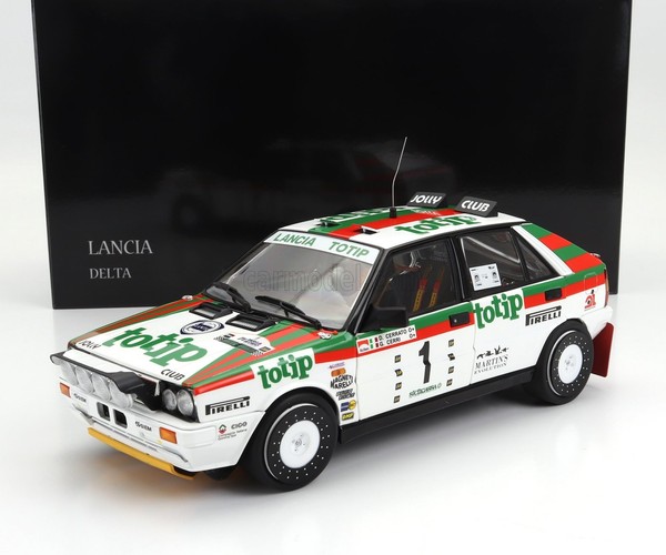 Kyosho 1/18 Lancia Delta Hf Rally Targa Florio 1987 Geschlossen Statisches Mo...-image