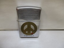 1993 A.A.D.L.P. Zippo Lighter Made in the USA Peace Sign Tobacciana Collectible