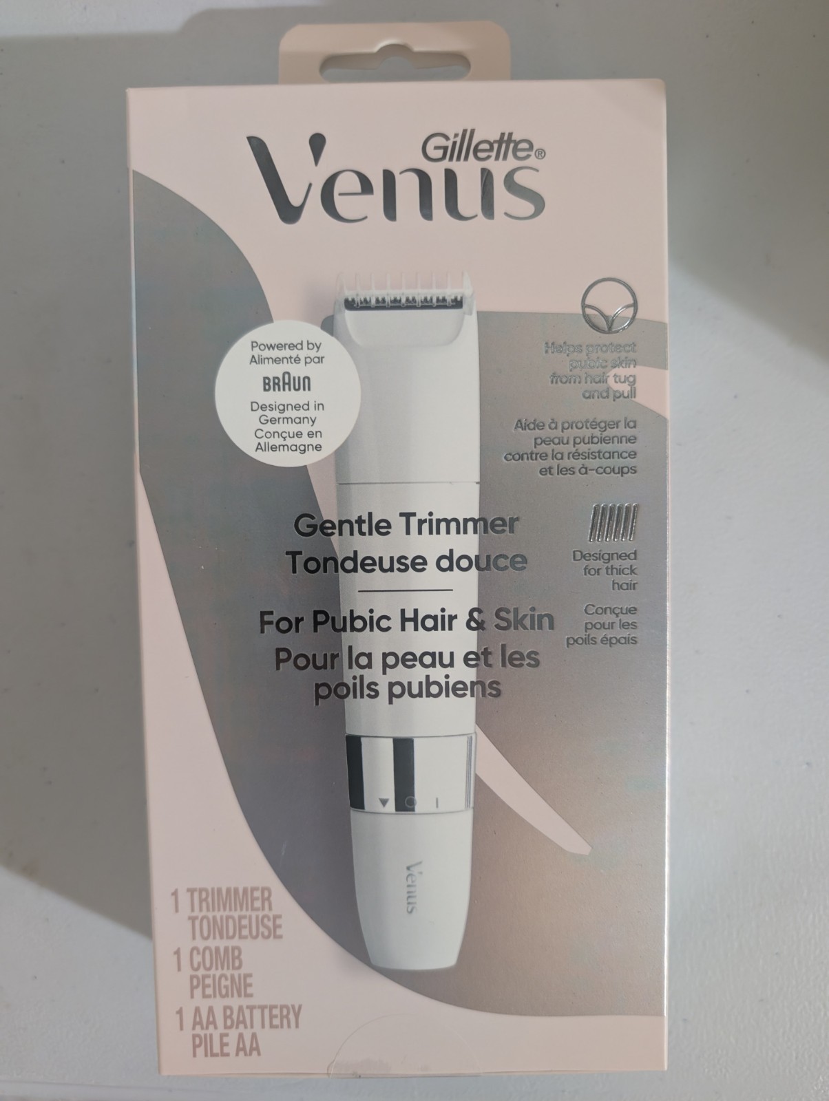 NIB Gillette Venus Gentle Trimmer for Pubic Hair & Skin