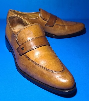 Versus Versace (Vintage) Brown Leather Penny Loafers Shoes Size 8 US. 41 EU