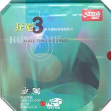 DHS Hurricane 3 Neo, Table Tennis and Ping Pong Rubber - 2.2 Black, Fast Ship