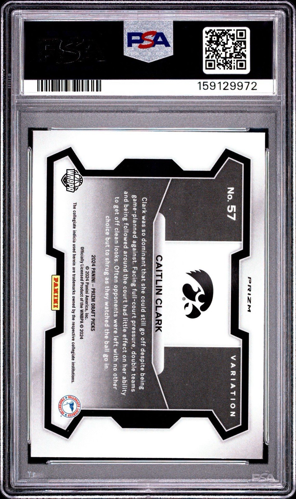 2024 PRIZM DRAFT PICKS #57 CAITLIN CLARK VARIATION-RED ICE PSA 10 view 6