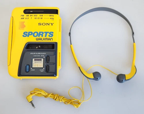 Vintage Sony Sports FM/AM Radio Cassette Walkman WM-AF58 w/ MDR-W20G Headphones