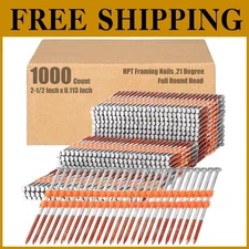 Hot Dipped Galvanized Framing Nails - 2-1/2 Inch, 21 Degree