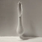 Vintage Fenton Hobnail White Milk Glass Stretch Swung Vase 15" Tall