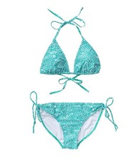 Snapper Rock Girl Triangle Bikini Top  Tie Bottom Set Multicolor Size 10 L20460