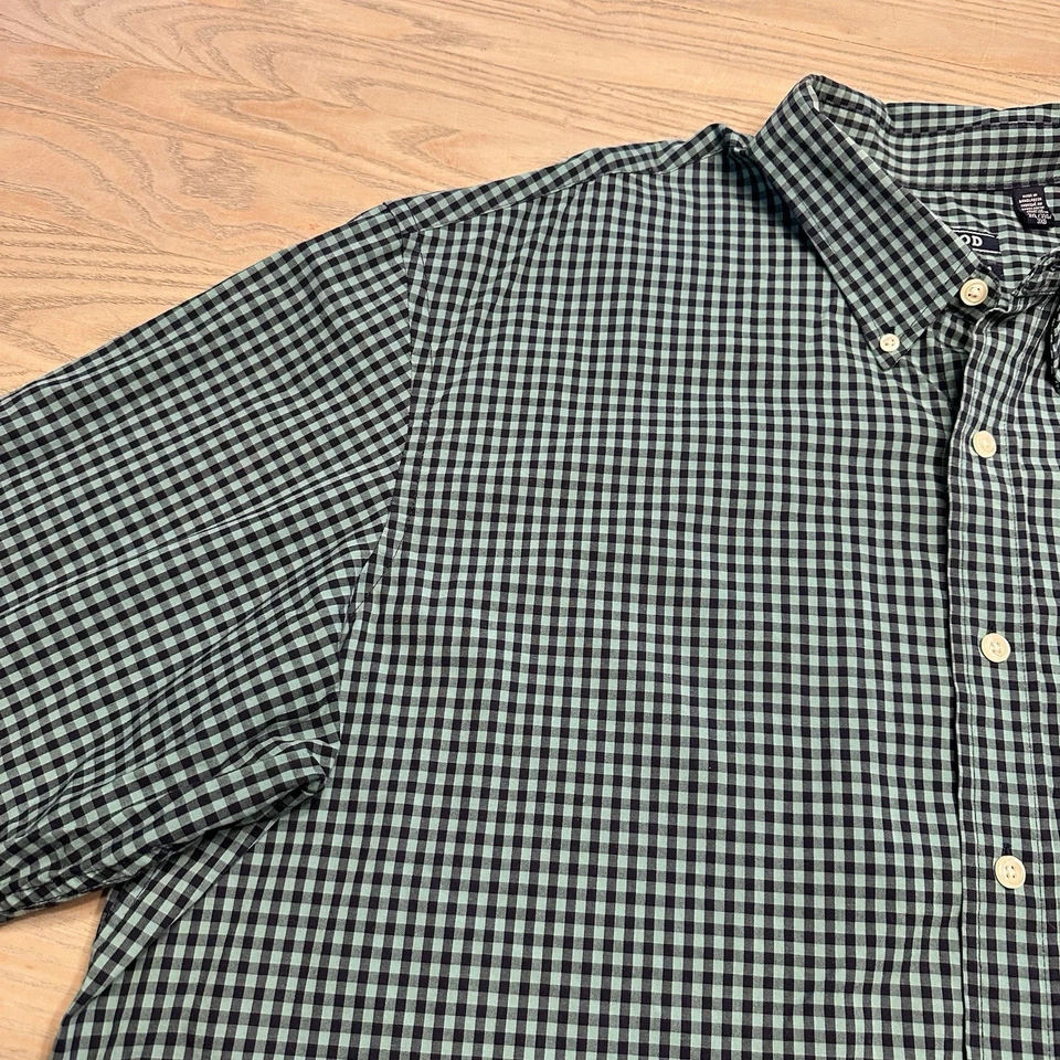 Camisa a Cuadros IZOD Premium Essentials Verde Guinga Para Hombres 3XL Abotonada L/S Foto 4 de 4