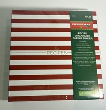 New Christmas Paper Crafts Recipe Binder 3 Ring Organizer Blank Recipe 9" x 9.5"