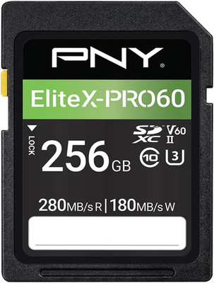 256GB Elitex-Pro60 UHS-II SDXC Memory Card - R280Mb/S W180Mb/S, U3, V60, 4K UHD,