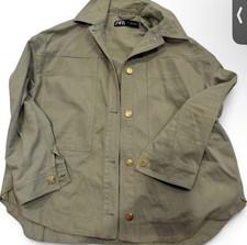 Khaki Olive green Zara utility jacket with gold buttons #khaki #greenjacket