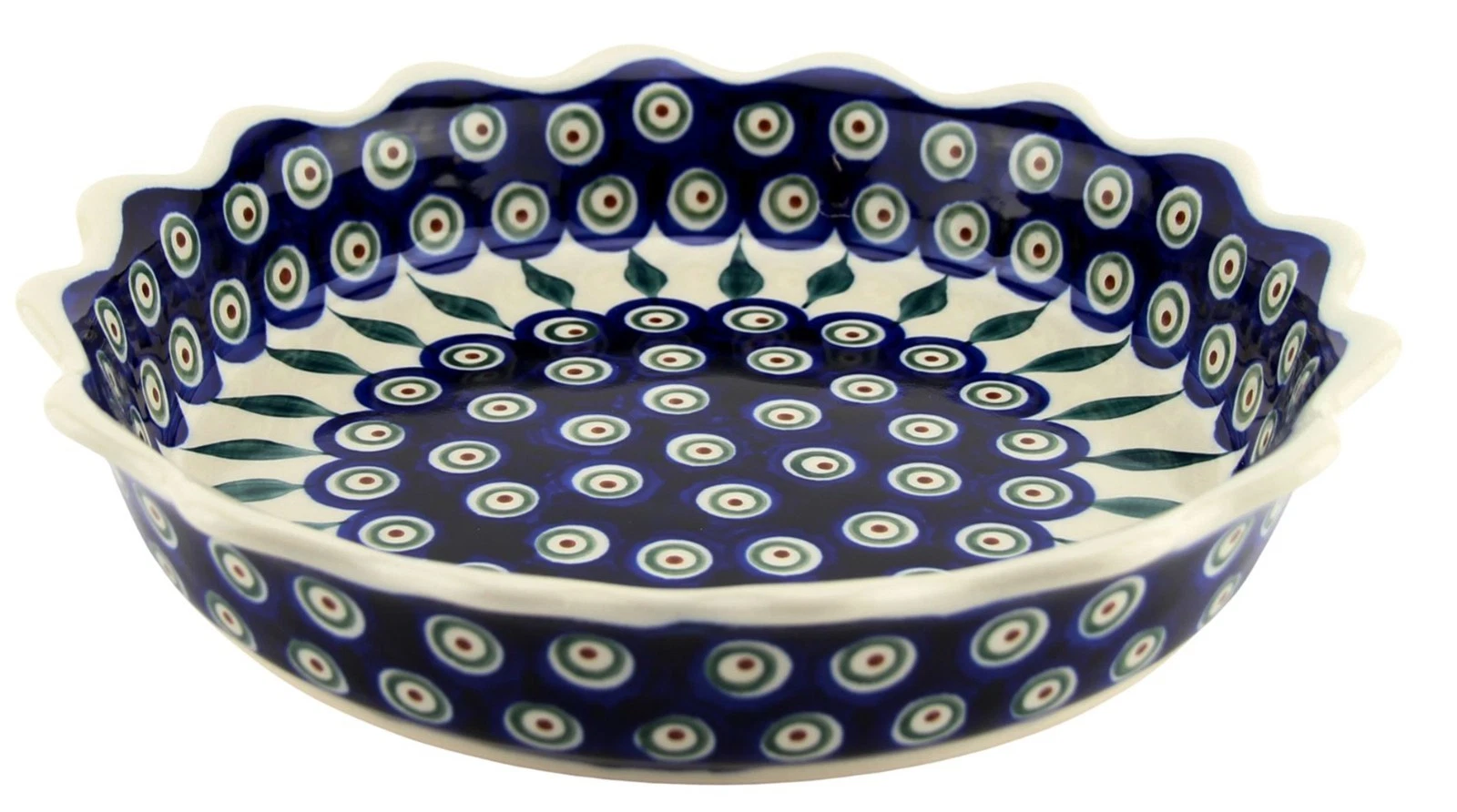 Polish Pottery Quiche / Scalloped Pie Dish 9" Diameter by Zaklady Boleslawiec