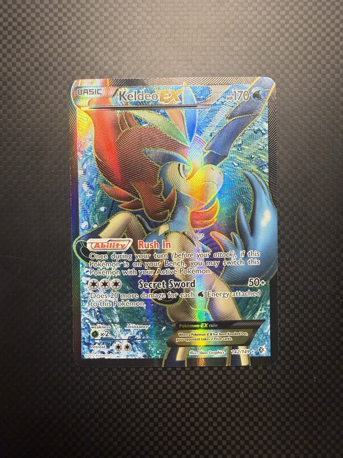 Keldeo EX 142/149 – Boundaries Crossed – Full Art – Pokémon TCG – NM-