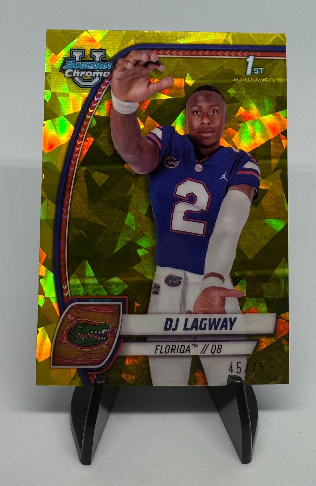 2024 Bowman Chrome University DJ Lagway 1st Yellow Refractor /75 Florida