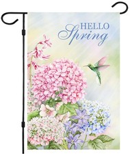Spring Garden Flag,Hello Spring Flag Welcome Seasonal House and Bird Spring H...