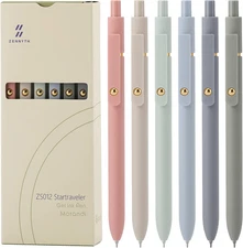 Ddaowanx Gel Pens, 6 Pcs 0.5Mm Quick Dry Black Ink Pens Fine Point Smooth Writin