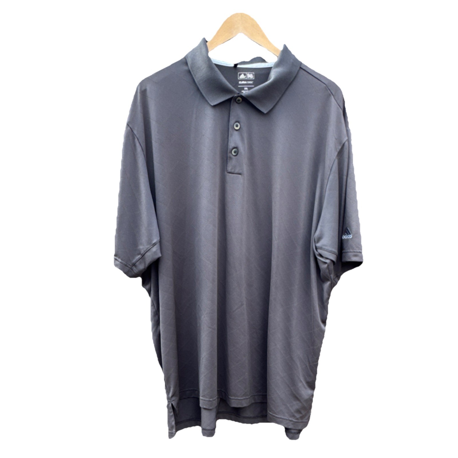adidas Climacool 2XL Gray Golf Polo Shirt Short Sleeve Diamond Polyester
