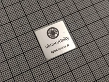 5 x Silver & Black Ubuntu Unity Linux Stickers For The Computer Case