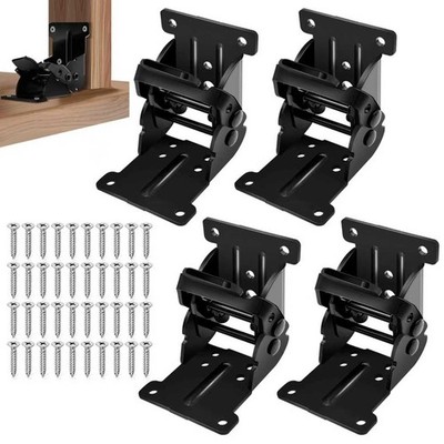 4 Pack Folding Brackets Locking Hinge Screws Table Leg Lock Extension Support