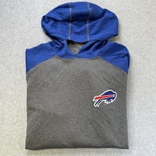 Buffalo Bills Antigua Men's Pullover Large Gray Blue NFL Performance Hoodie