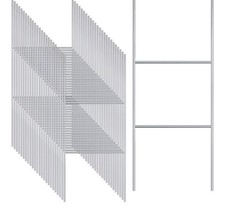 25 Pack H Frame Yard Sign Stakes Metal, 16.5" x 7" Heavy Duty 9 Gauge Yard Si...