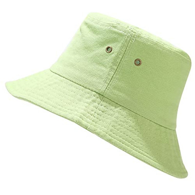 Trendy Bucket Hat Beach Sun Hat for Women Men Summer Sun One Size Light Green