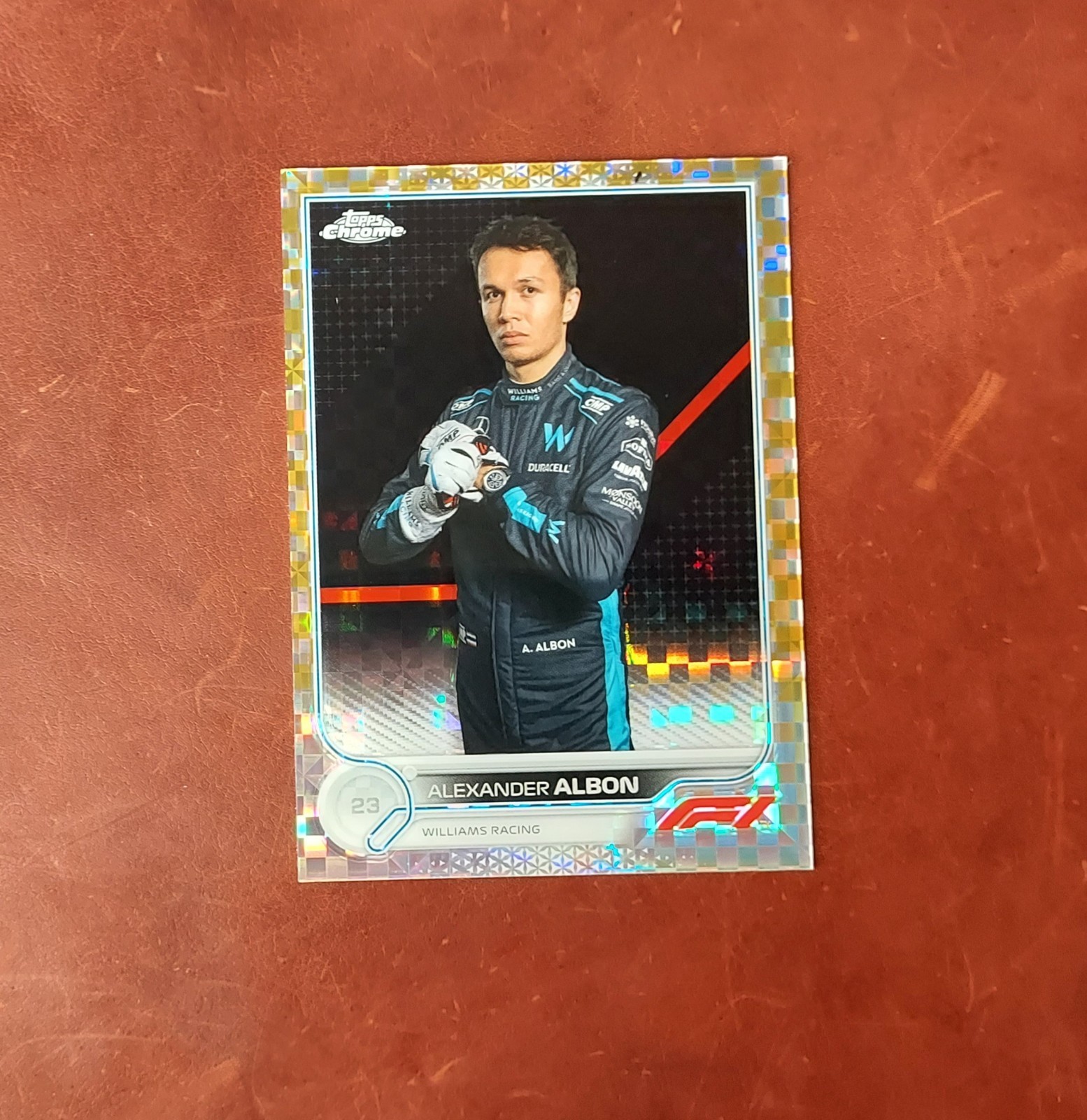 2022 F1 Topps Chrome Alexander Albon #54 Portrait Gold Checkered Refractor /50