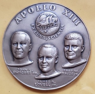 Apollo 13 Bronze Medal Swigert Lovell Haise MACo. 63mm NICE