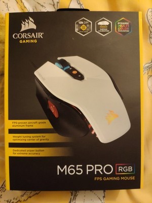 Corsair M65 Pro RGB Gaming Maus weiß/schwarz im Karton