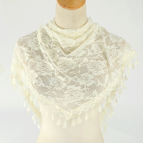 Bufanda bordada chal flecos velo mantilla encaje floral pañuelo para mujer - Imagen 4 de 29