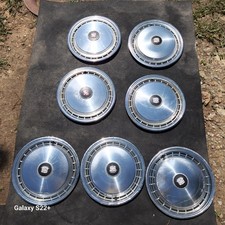 Vintage 70s Chevy Cadillac Deville Hub Cap Wheel Cover Set Lot Of 7 Chrome 15 In