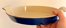 Blue LE CREUSET Heritage Stoneware Oval Gratin Baking Dish