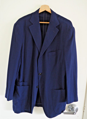 Drakes of London Navy Jacket Cashmere Made in Italy