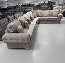 Brand New | Verona 6 Seater Sofa | High Back | Mink Fabric