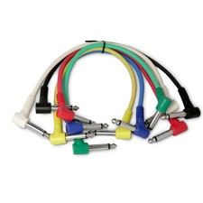 6PCS Guitar Patch Leads/Cables 30cm Multi Coloured For Effects Pedals Pack Of 6