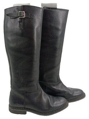 Heschung Damen Leder Reitstiefel Schwarz Gr. 39,5 Klassisch Elegant
