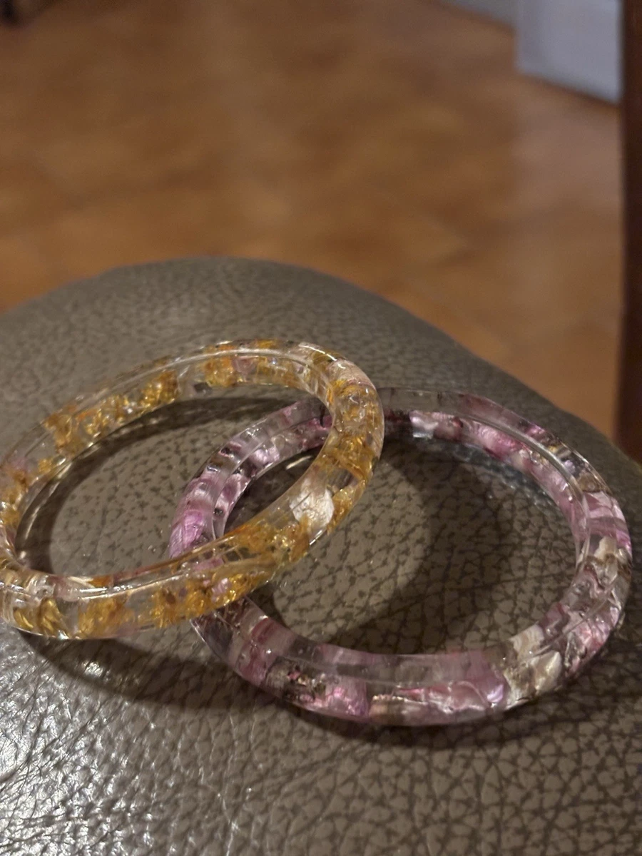 Braccialetti irregolari geometrici colorati grandi acrilici vintage per