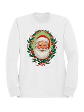 Jolly Santa with Holly Wreath Men's Sweatshirt
