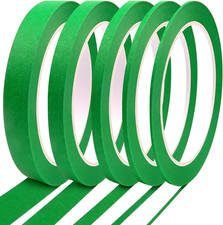 5 Rolls Pinstripe Tape - Masking 1/16", 1/8", 1/4", 1/2", 3/4" - Green