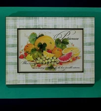 DaySpring Wooden "Patience" Greeting Card Wall Plaque Vintage 1970s Unused 6x8