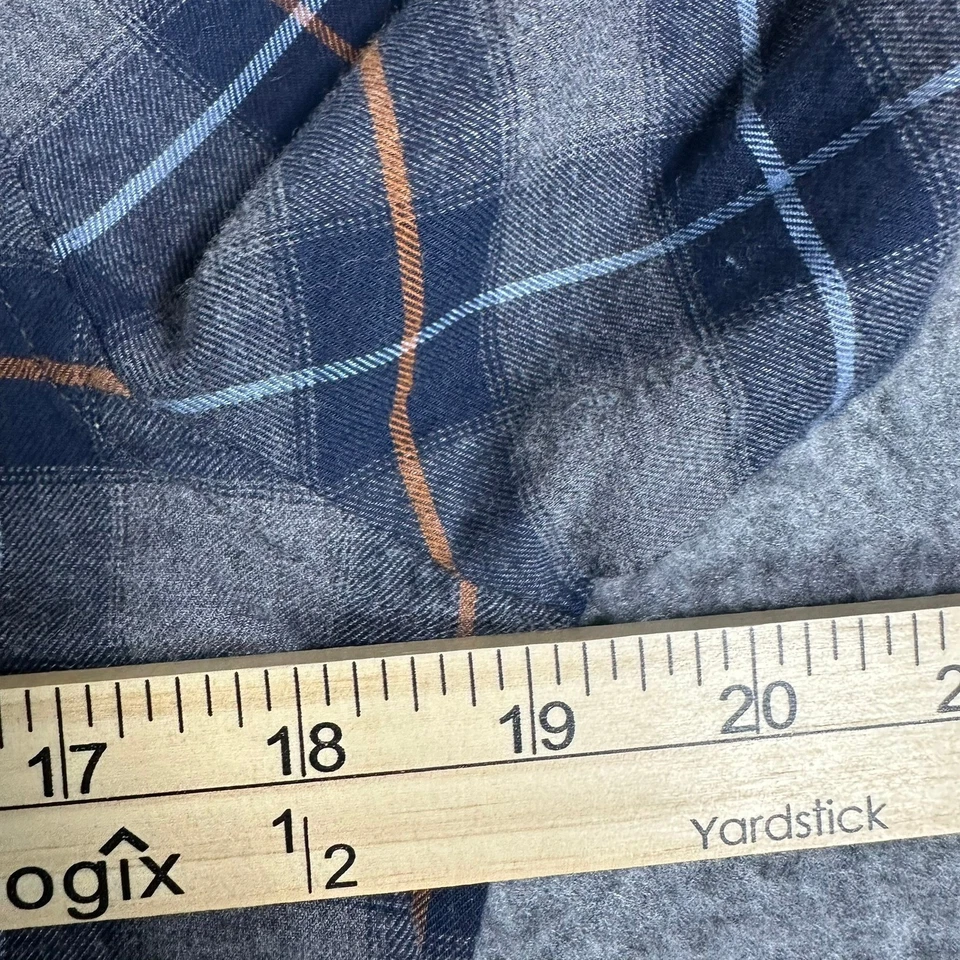 Pendleton Petite Small Flannel Shirt Plaid Button Down Gray Blue Orange - Image 4 of 4