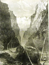 LAS CUMBRES RAILROAD MEXICO Pass De La Mula 1868 Art Print Matted